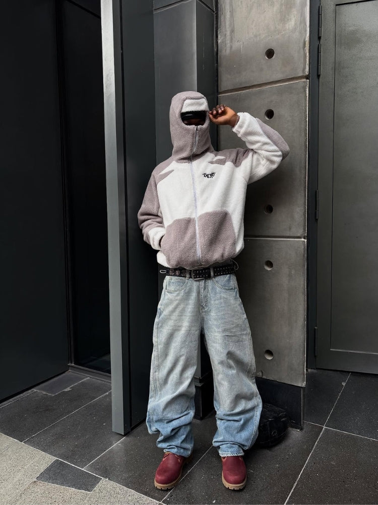 DCRB - Wolf Grey & White Sherpa Ninja Fleece