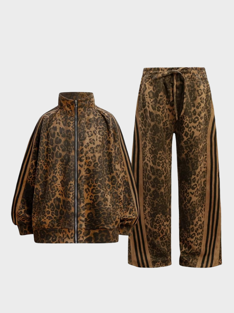 DCRB Suede Leopard Print Tracksuit