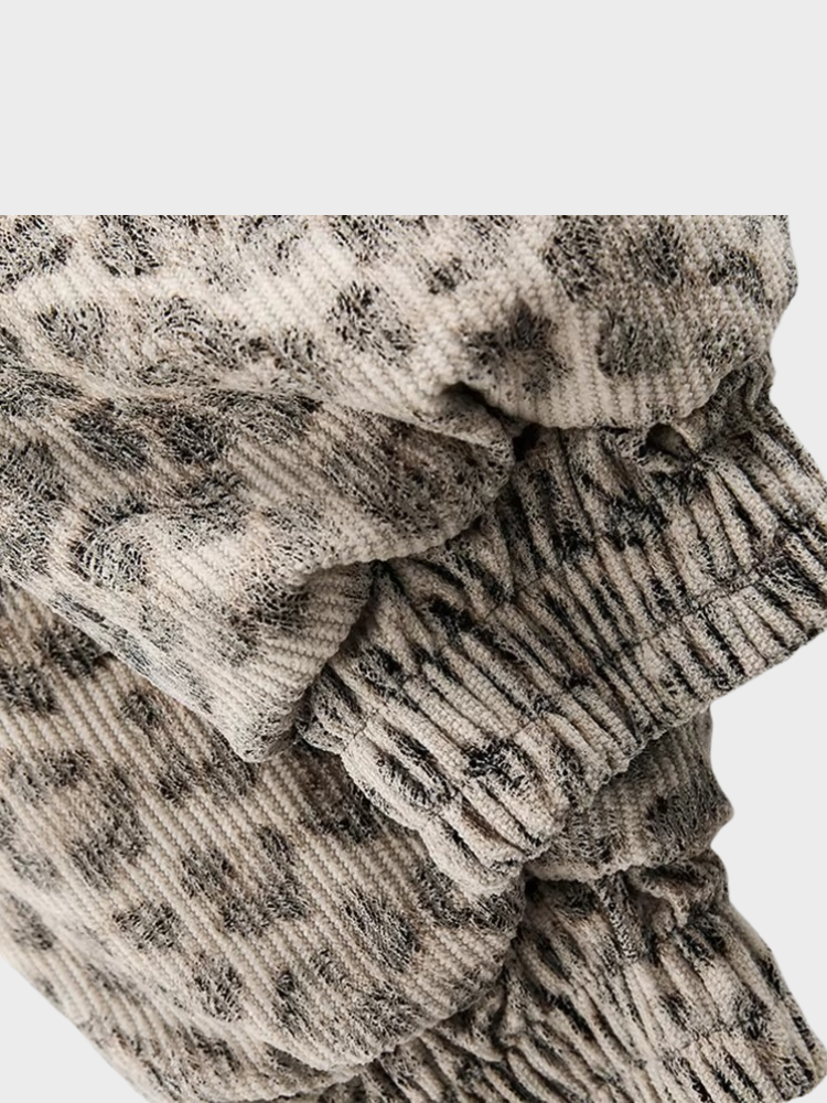 DCRB Leopard Padded Thick Fur Jacket