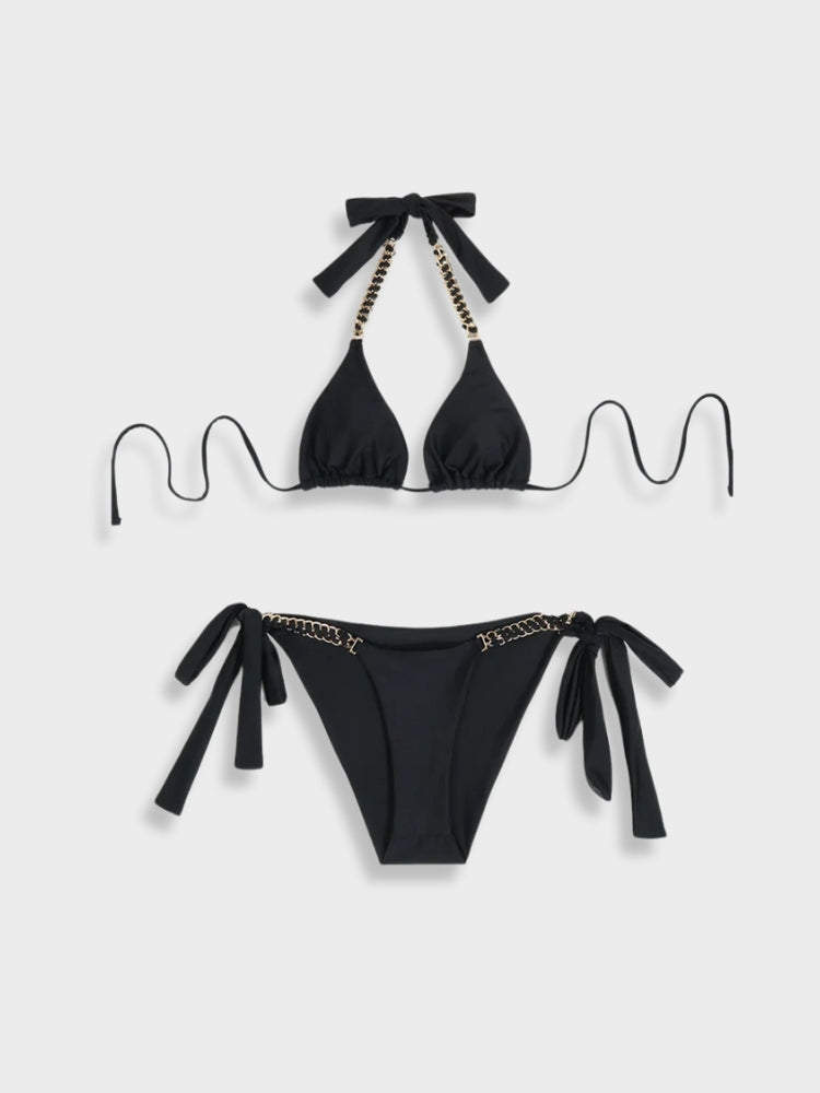 Boho Beach Bikini Black with Gold