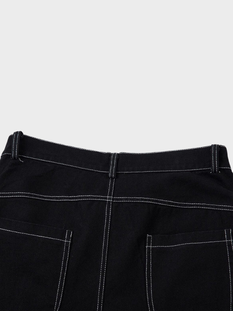 DCRB Harajuku Wide Leg Black Denim