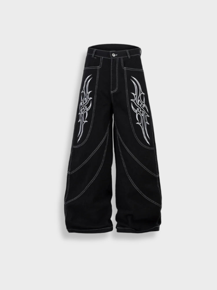 DCRB Harajuku Wide Leg Black Denim