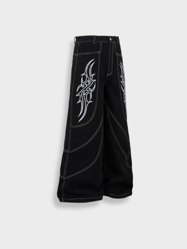 DCRB Harajuku Wide Leg Black Denim