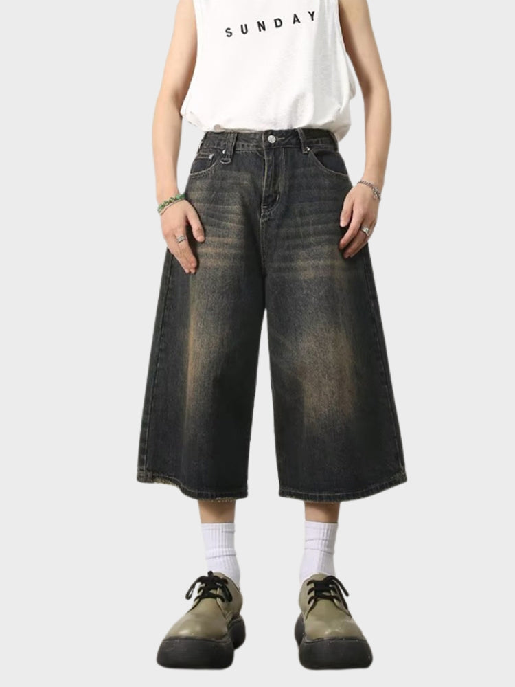 DCRB Vintage Y2K Wide Leg Denim Shorts