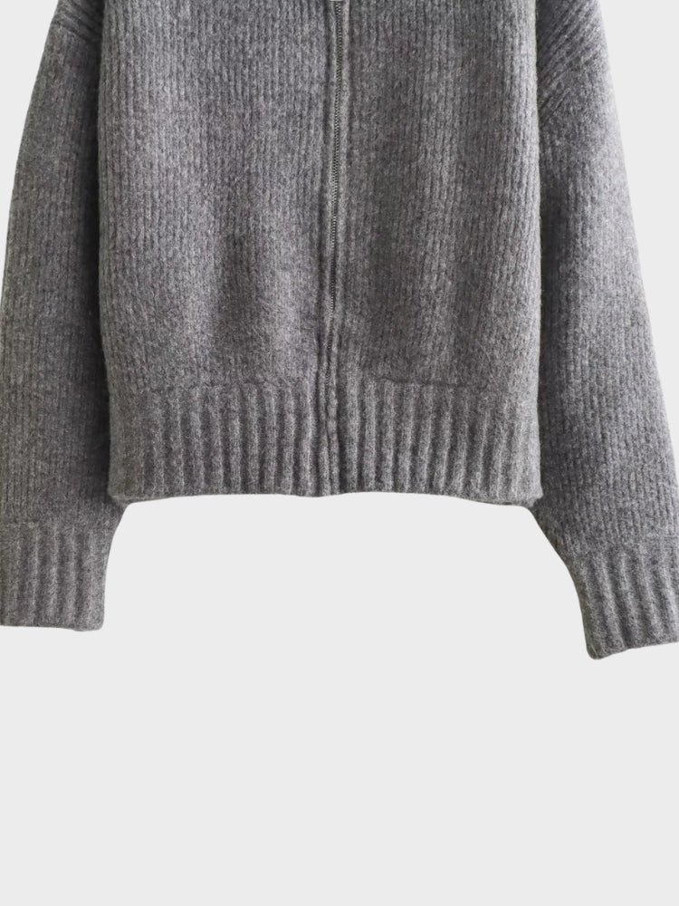DCRB Casual Knitted Zip-up Sweater