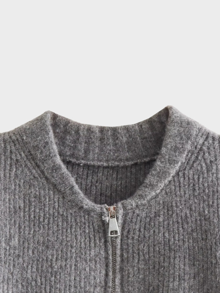 DCRB Casual Knitted Zip-up Sweater