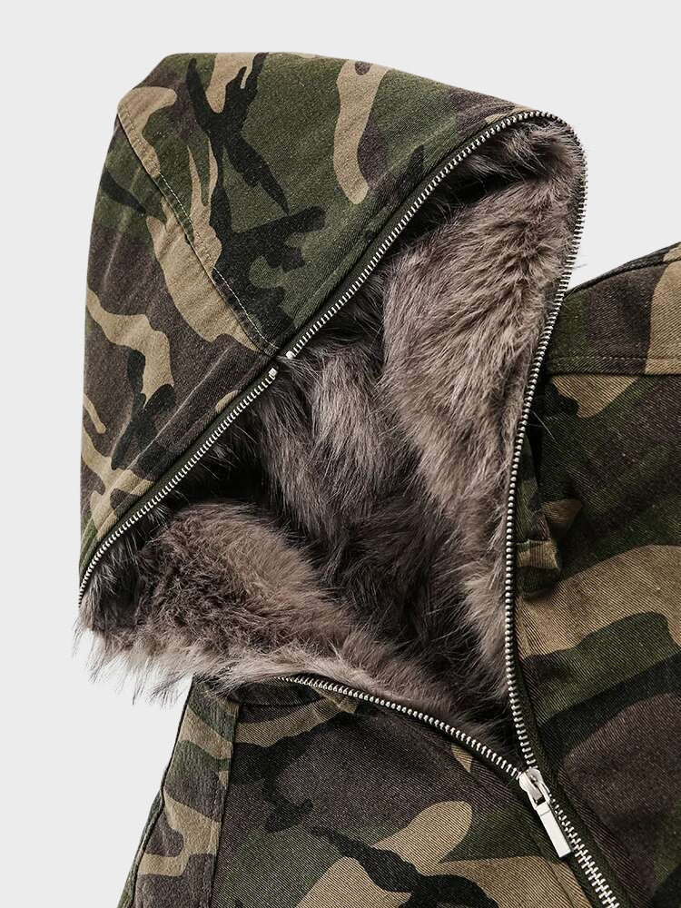 DCRB Camo Zipper with Fur Hoodie