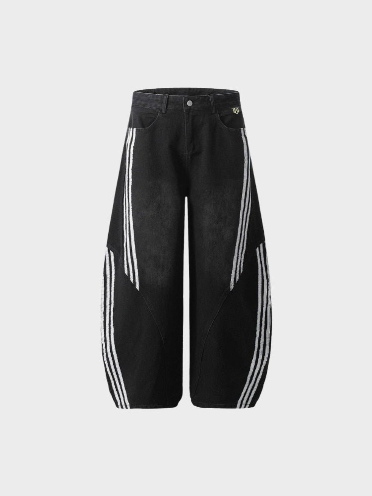 DCRB Striped Barrel Denim Jeans