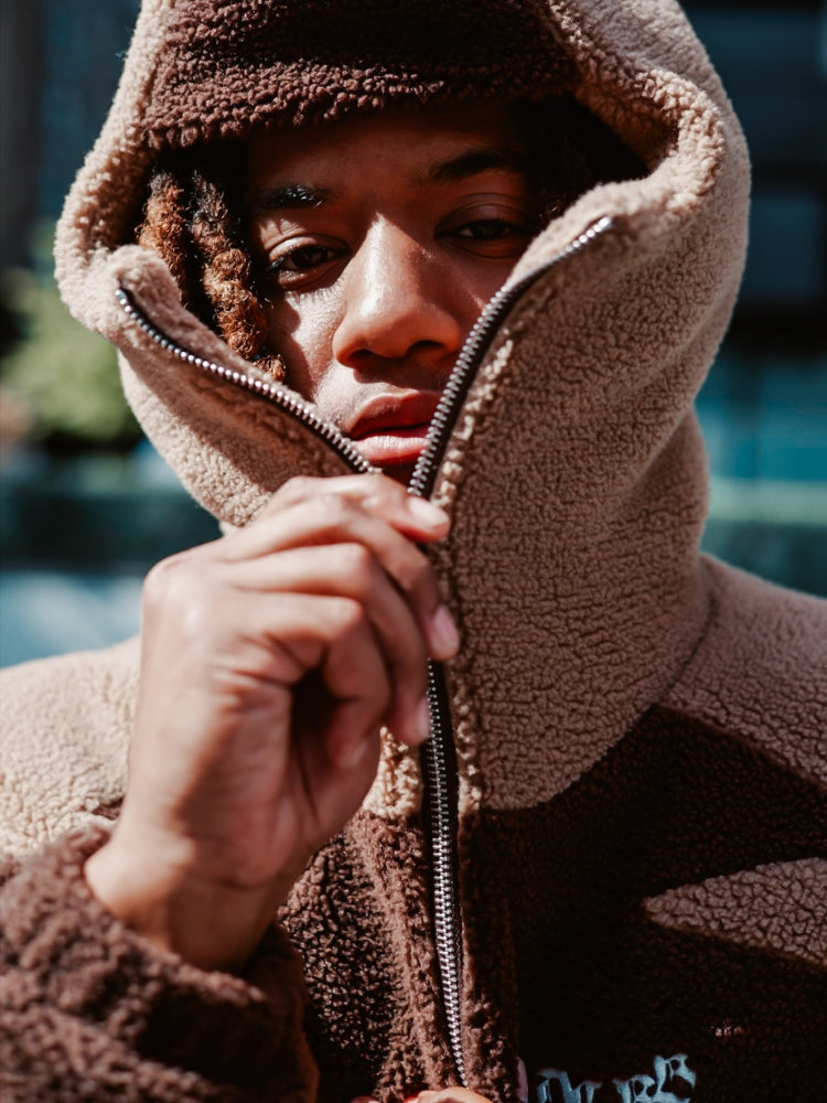 DCRB - Dark & Light Brown Sherpa Ninja Fleece