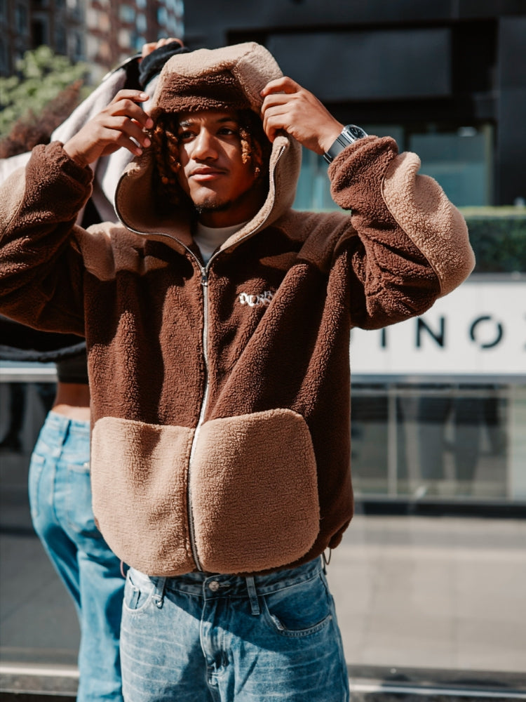 DCRB - Dark & Light Brown Sherpa Ninja Fleece