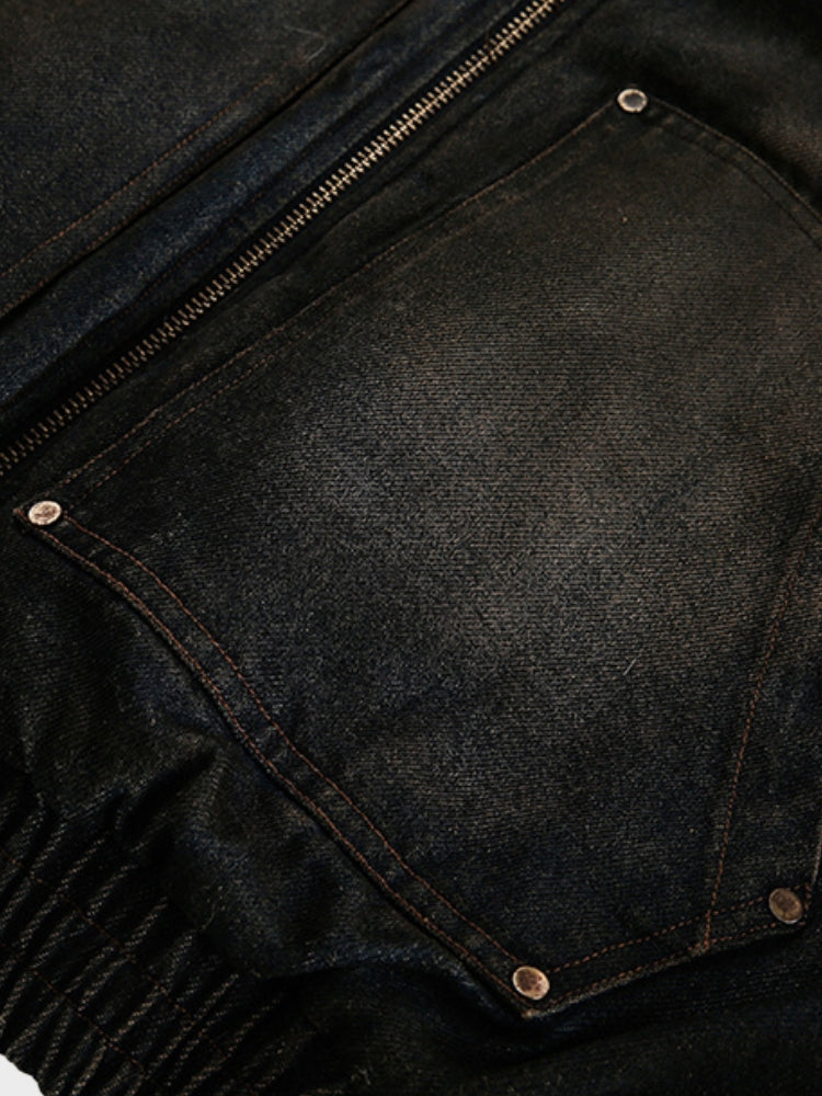 DCRB Washed Denim Fur Jacket