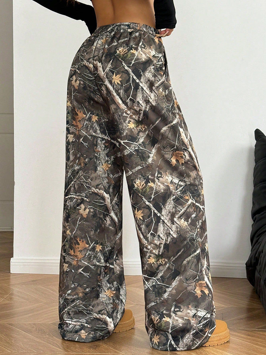 DCRB Women Wide Leg Camo Pants