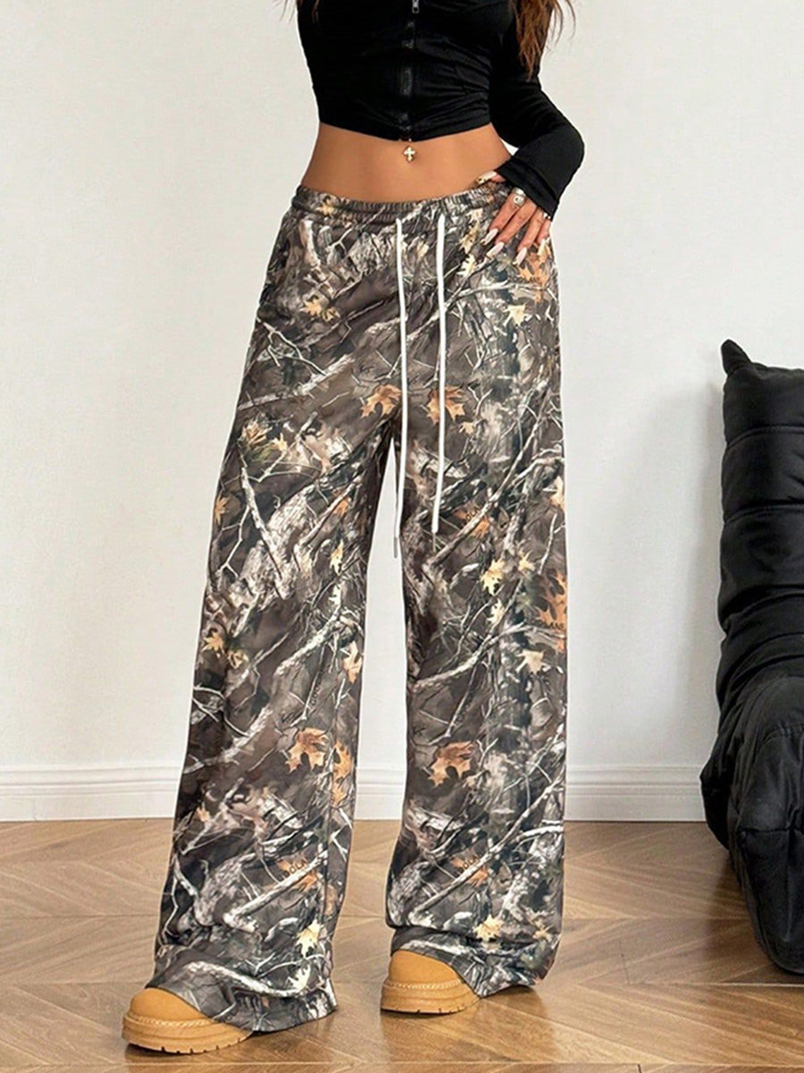 DCRB Women Wide Leg Camo Pants