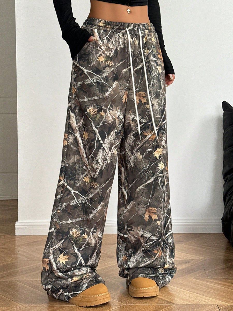DCRB Women Wide Leg Camo Pants
