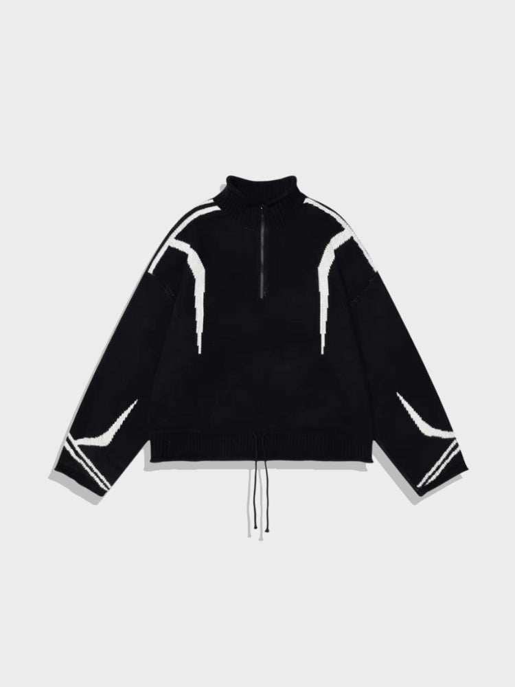 Y2K Winter Half Zip Up Sweater