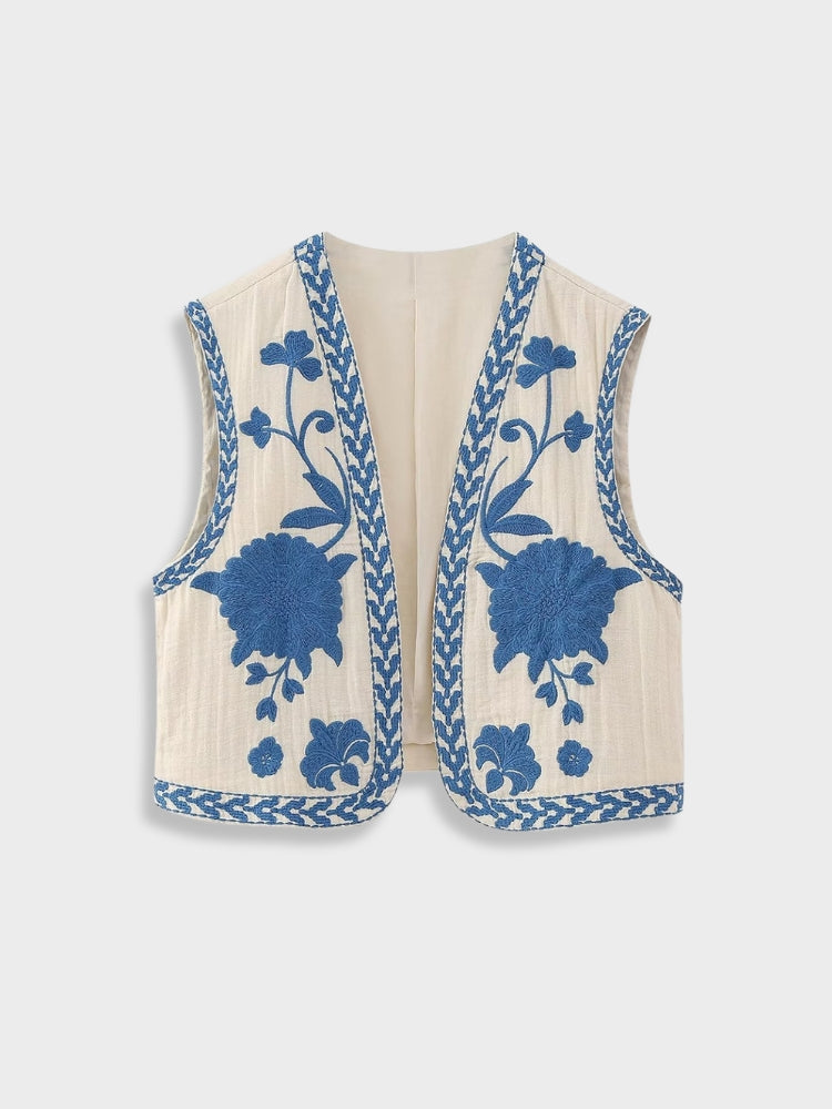 DCRB Floral Embroidered Summer Vest