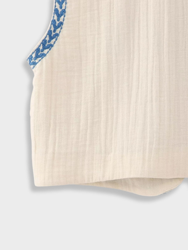 DCRB Floral Embroidered Summer Vest