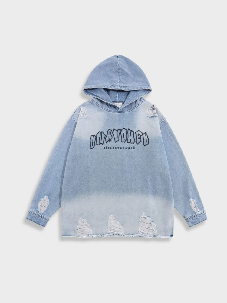 Vintage Broken Denim Hoodie