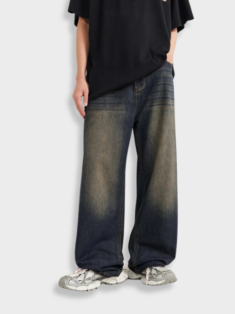 Street Wide Leg Washed Denim