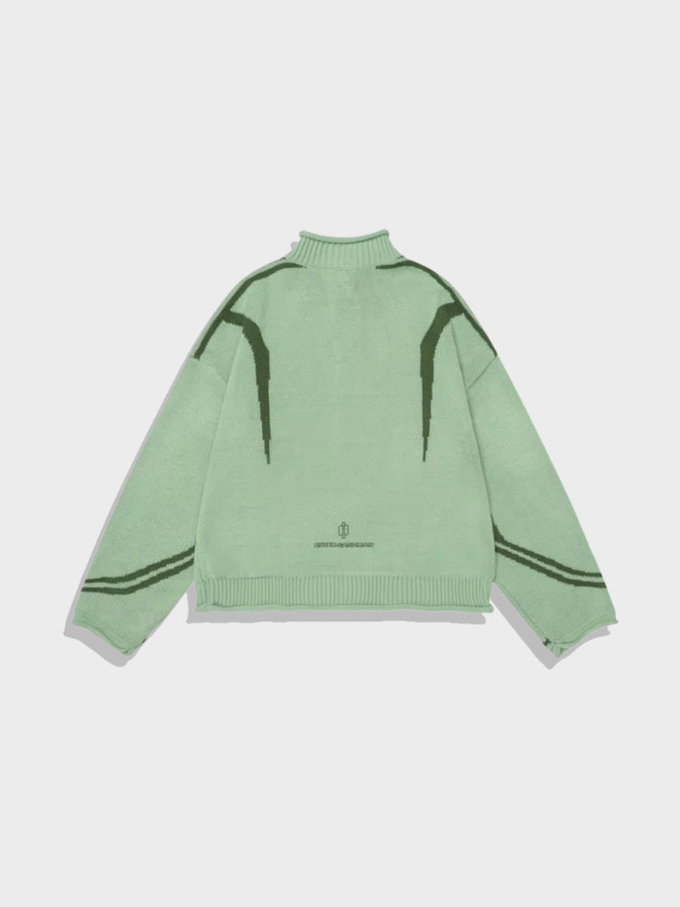 Y2K Winter Half Zip Up Sweater