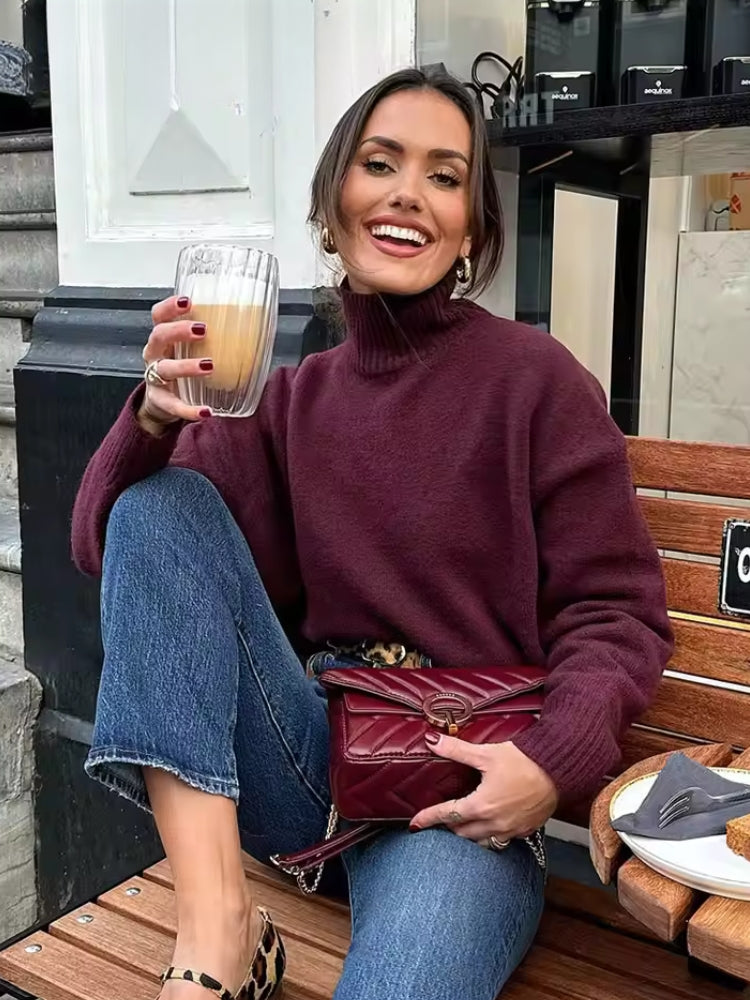 DCRB Burgundy Turtleneck