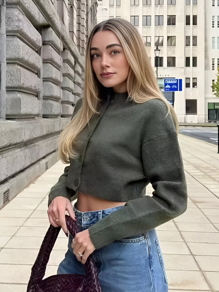 DCRB Crop Knitted Cardigan