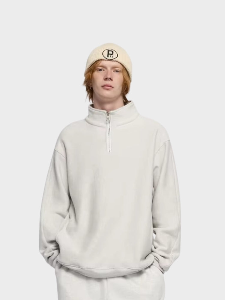 Decarba Oversized Half Zip Pullover