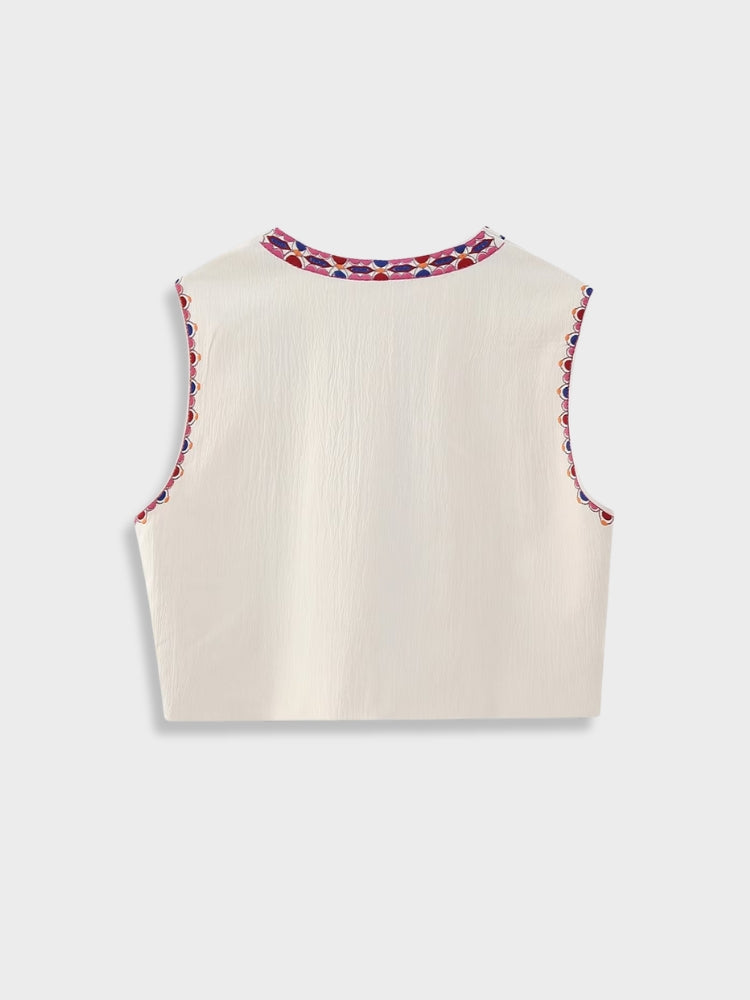 DCRB Floral Embroidered Summer Vest